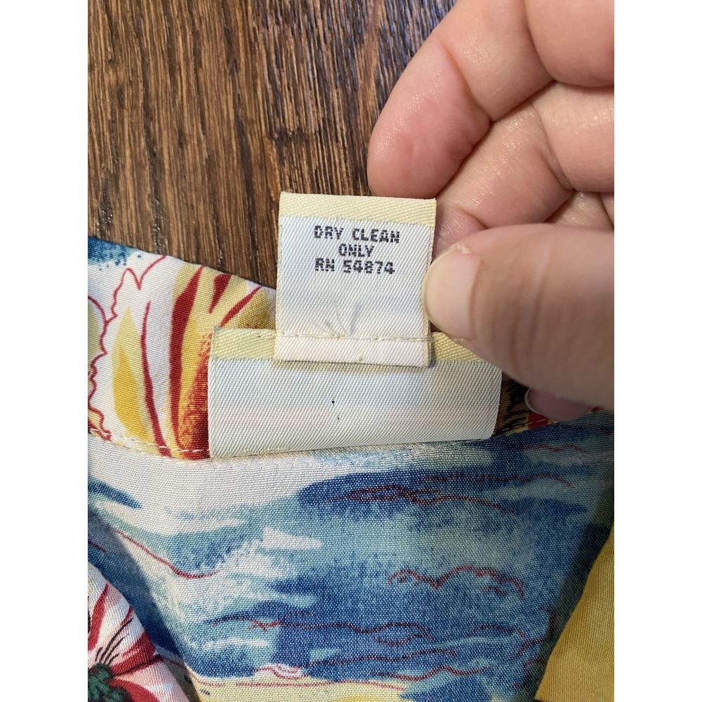 Vintage 90s Limited America Tea Timer T Shirt Dress Tropical L Rayon Tiki Cabana - Picture 5 of 9